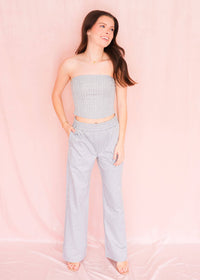 Go With It Corset Top - Heather Grey Tops MerciGrace Boutique.