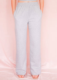Go With It Wide Leg Pants - Heather Grey Pants MerciGrace Boutique.