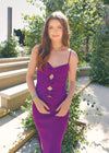 How It's Going Midi Dress - Grape Dress MerciGrace Boutique.