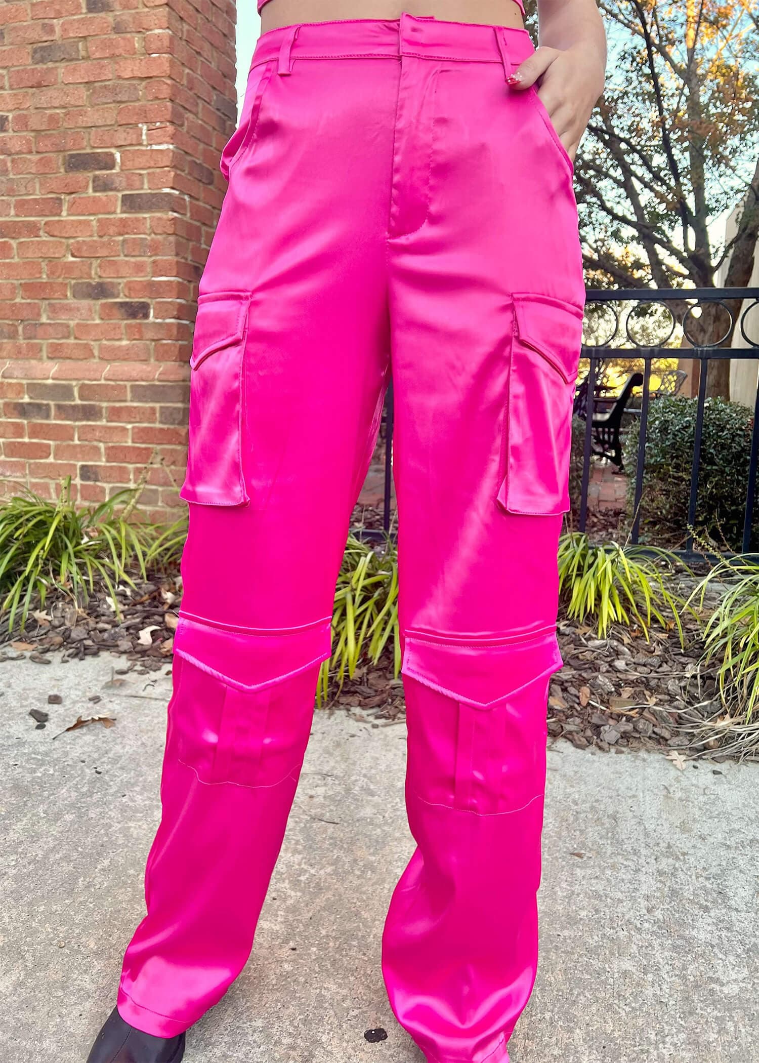 How It Should Be Cargo Pants - Pink Pants MerciGrace Boutique.