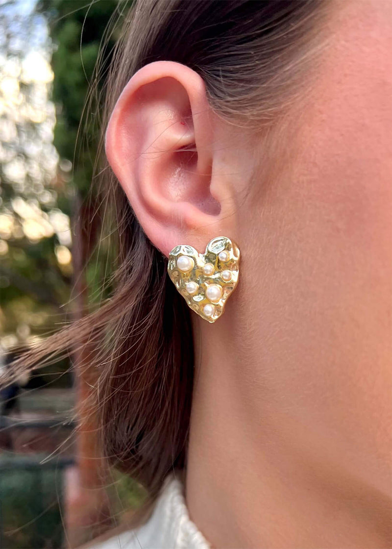 I Love You Earrings - Gold Earrings MerciGrace Boutique.