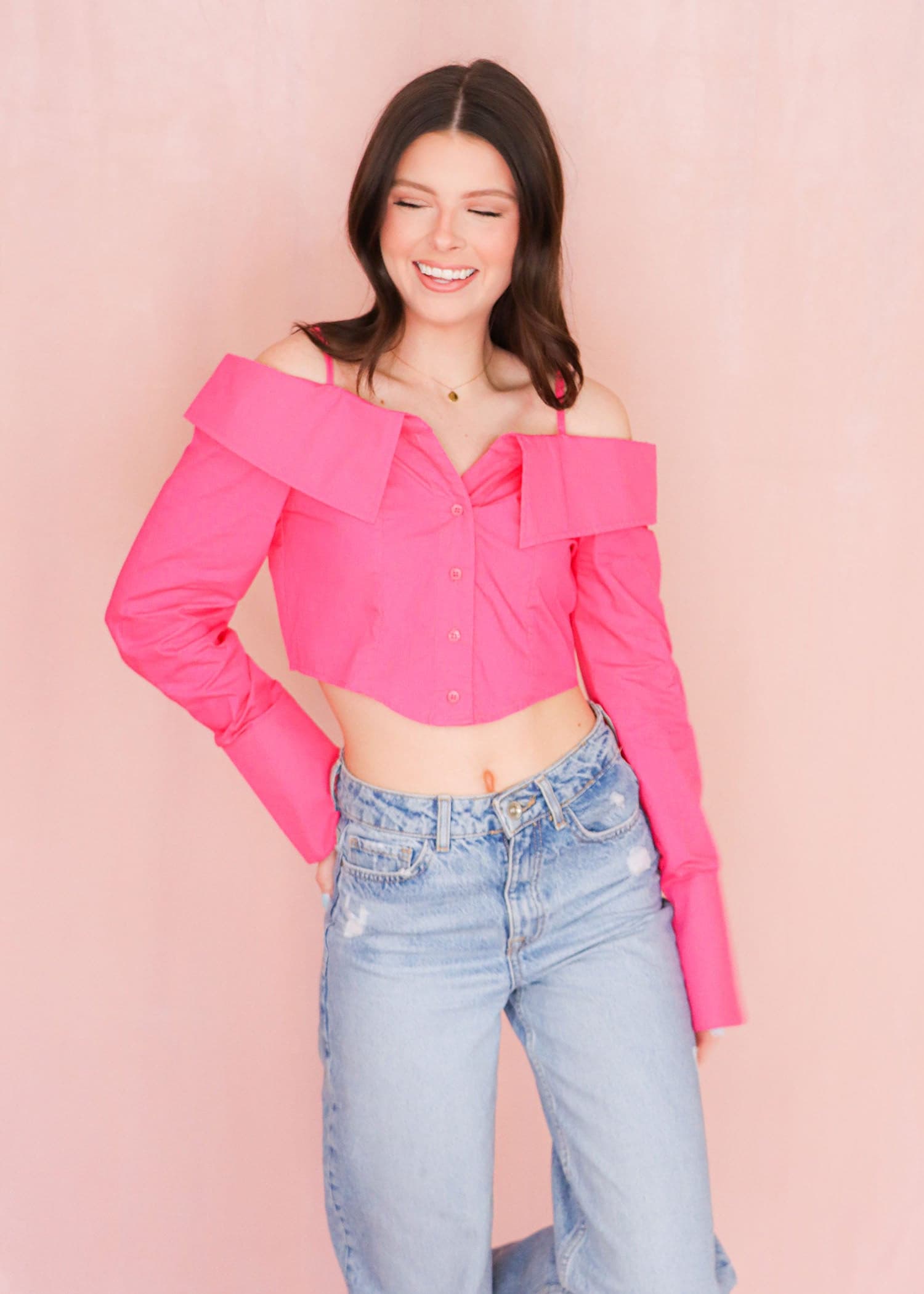 Take Me To The Beach Top - Pink Tops MerciGrace Boutique.