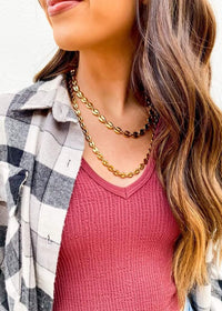 Ira Layered Necklace - Gold Necklace MerciGrace Boutique.