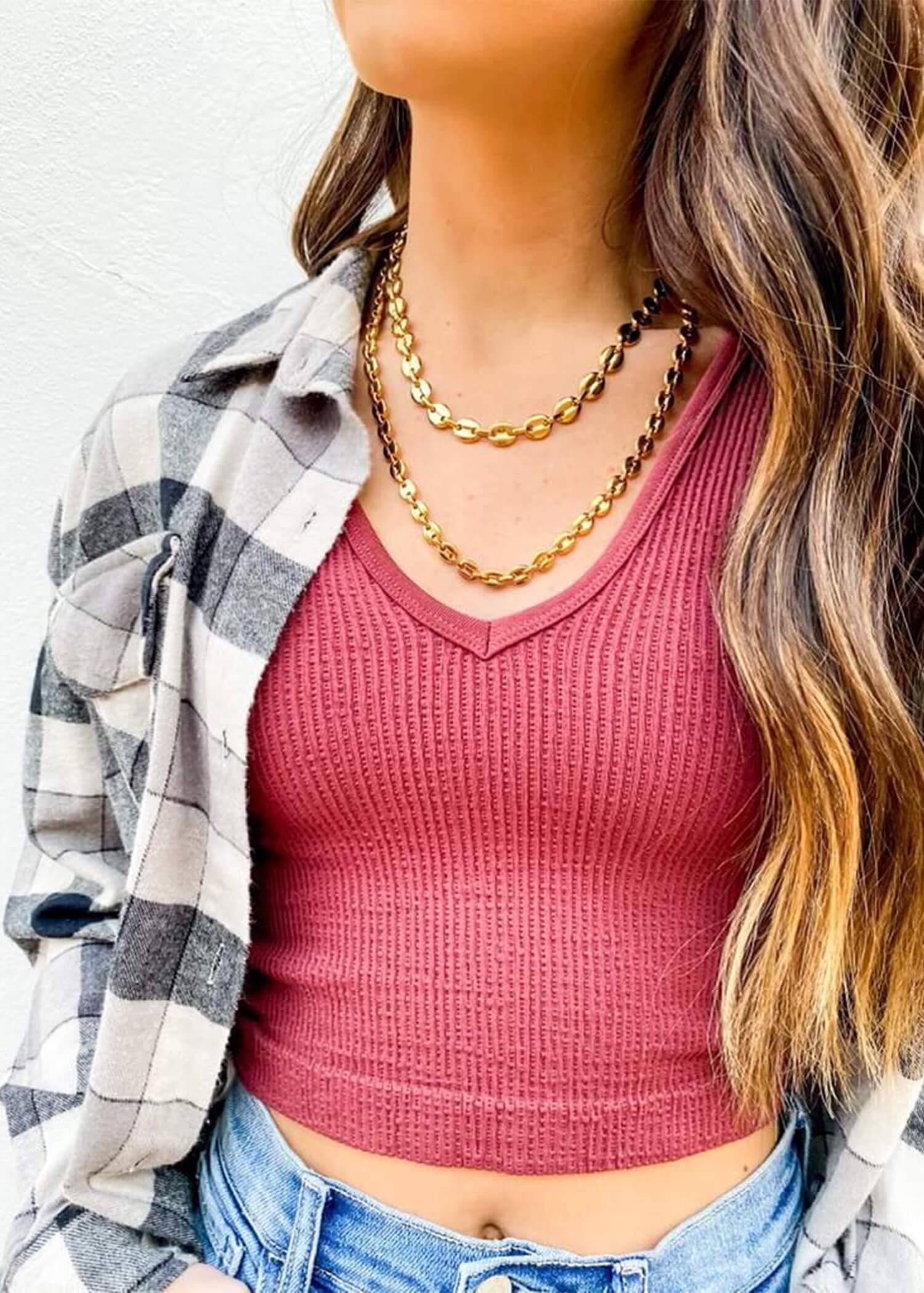Ira Layered Necklace - Gold Necklace MerciGrace Boutique.