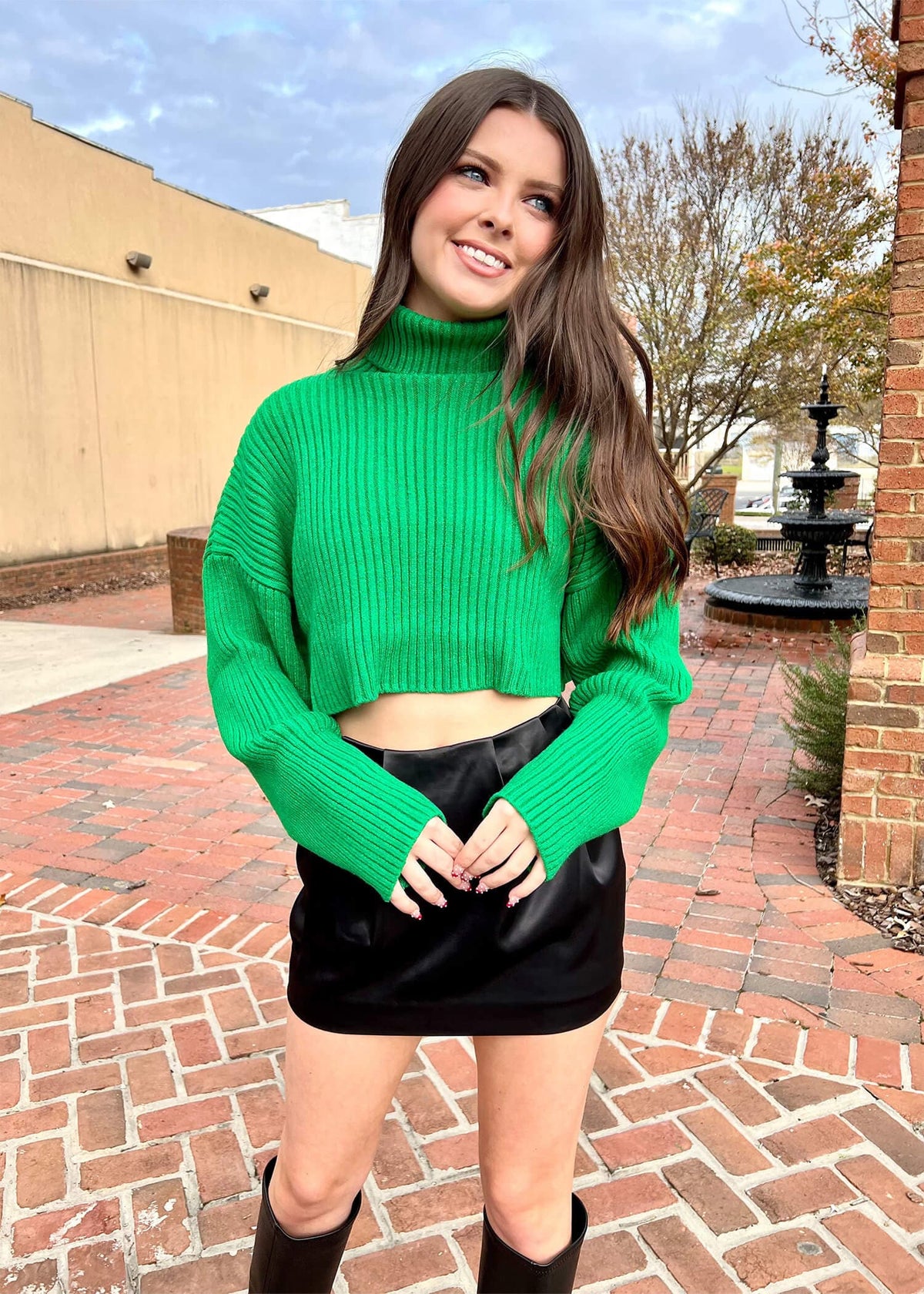 Just As Cozy Sweater - Green Sweater MerciGrace Boutique.