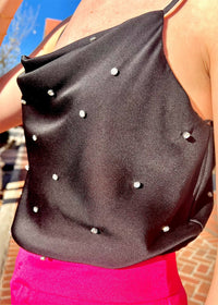 Just Sparkling Cami Top - Black Tops MerciGrace Boutique.