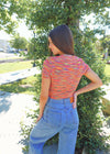 Just Wanna Have Fun Sweater Tee - Multi Tops MerciGrace Boutique.