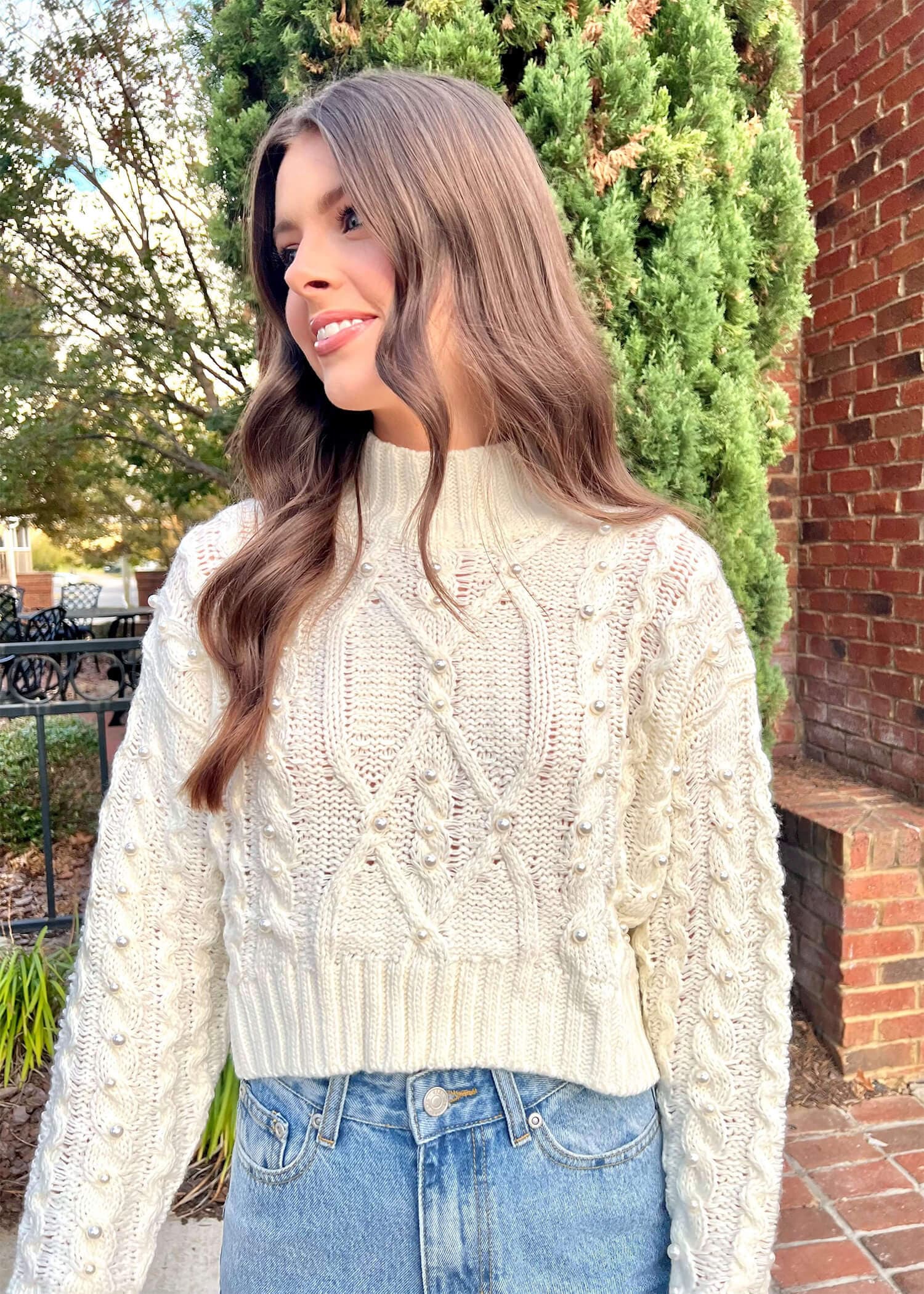 Keep It Going Sweater - Ivory Sweater MerciGrace Boutique.