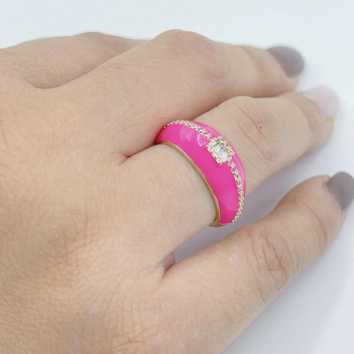 Kelly Hot Pink Ring - One Size