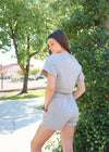 Lazy Day Cropped Tee - Light Grey Tops MerciGrace Boutique.