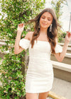 Live In The Moment Mini Dress - White Dress MerciGrace Boutique.