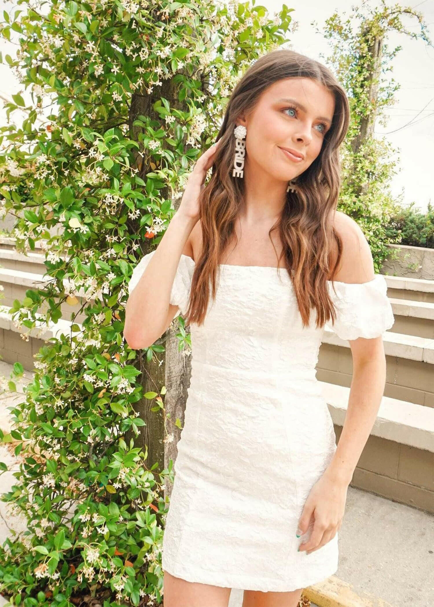 Live In The Moment Mini Dress - White Dress MerciGrace Boutique.
