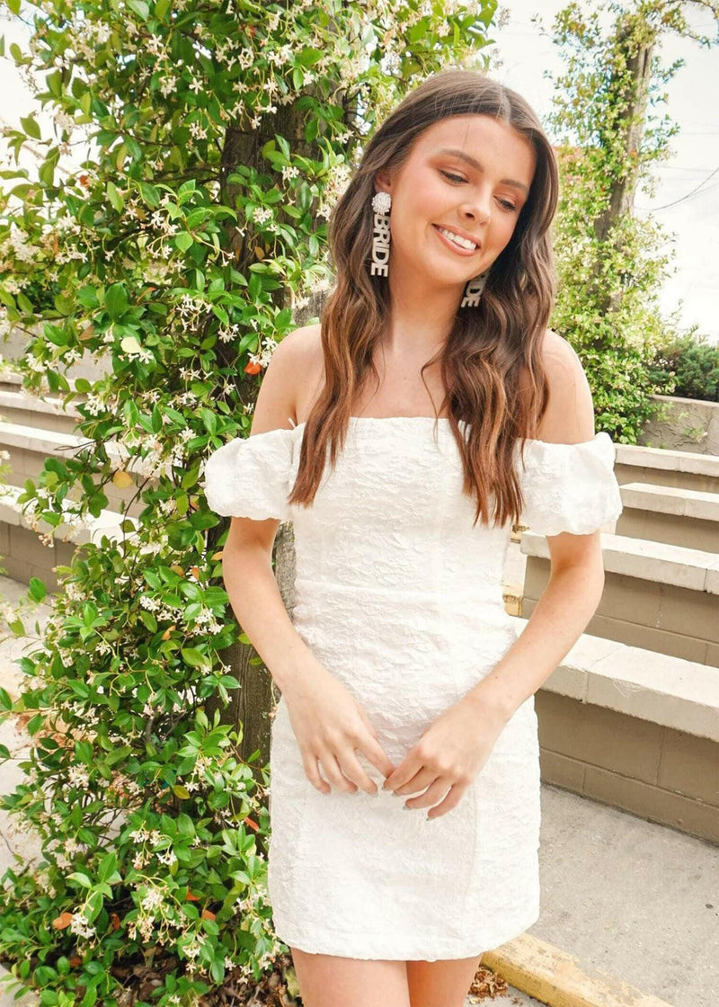 Live In The Moment Mini Dress - White Dress MerciGrace Boutique.