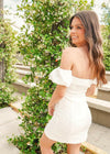 Live In The Moment Mini Dress - White Dress MerciGrace Boutique.