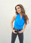 Livin' For This Cowl Neck - Blue Tops MerciGrace Boutique.