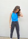 Livin' For This Cowl Neck - Blue Tops MerciGrace Boutique.