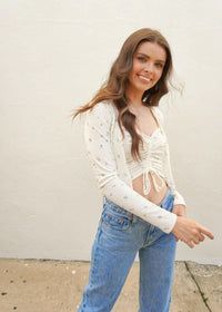 Looking For You Cardigan Set  - Ivory Tops MerciGrace Boutique.