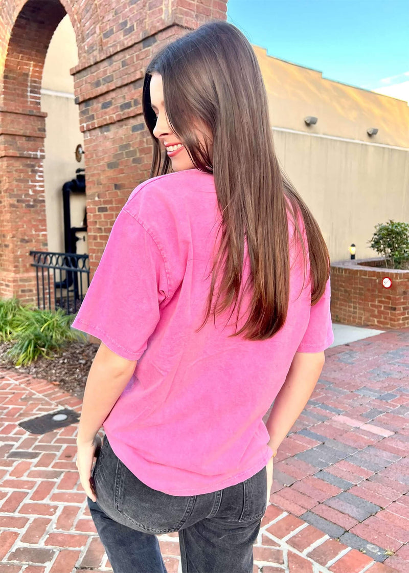 Love Yourself First Graphic - Bright Pink T-Shirt MerciGrace Boutique.
