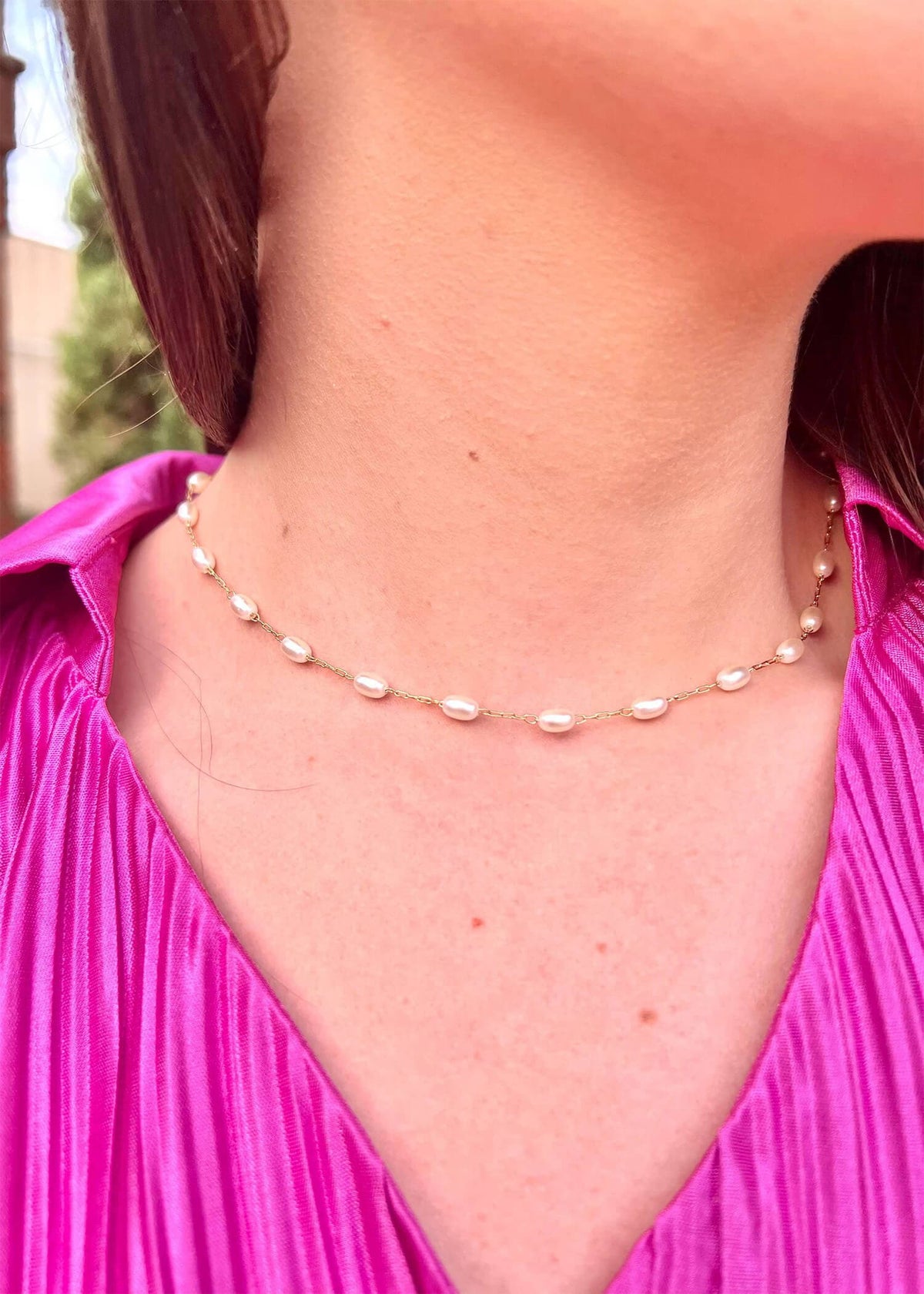 Lover Of Pearls Necklace - Gold Necklace MerciGrace Boutique.