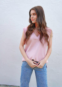 Make Me Blush Sweater Vest - Blush Tops MerciGrace Boutique.