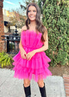 Making Moments Last Mini Dress - Hot Pink Dress MerciGrace Boutique.