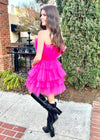 Making Moments Last Mini Dress - Hot Pink Dress MerciGrace Boutique.