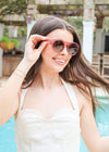 Talk To Me Sunglasses - Rose Sunglasses MerciGrace Boutique.