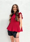 My Own Boss Top - Burgundy Tops MerciGrace Boutique.