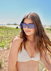 Noa Glasses - Blue Sunglasses MerciGrace Boutique.