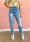 Not Your Boyfriend's Boyfriend Jeans - Light Wash Jeans MerciGrace Boutique.