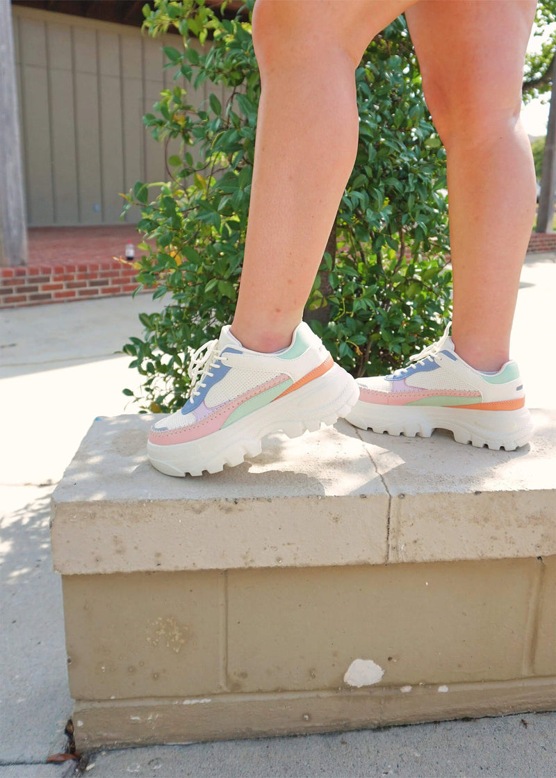 Pop Of Color Sneakers - White/Multi Shoes MerciGrace Boutique.