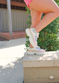 Pop Of Color Sneakers - White/Multi Shoes MerciGrace Boutique.