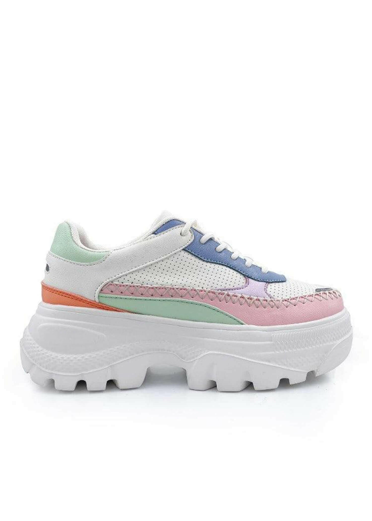 Pop Of Color Sneakers - White/Multi Shoes MerciGrace Boutique.