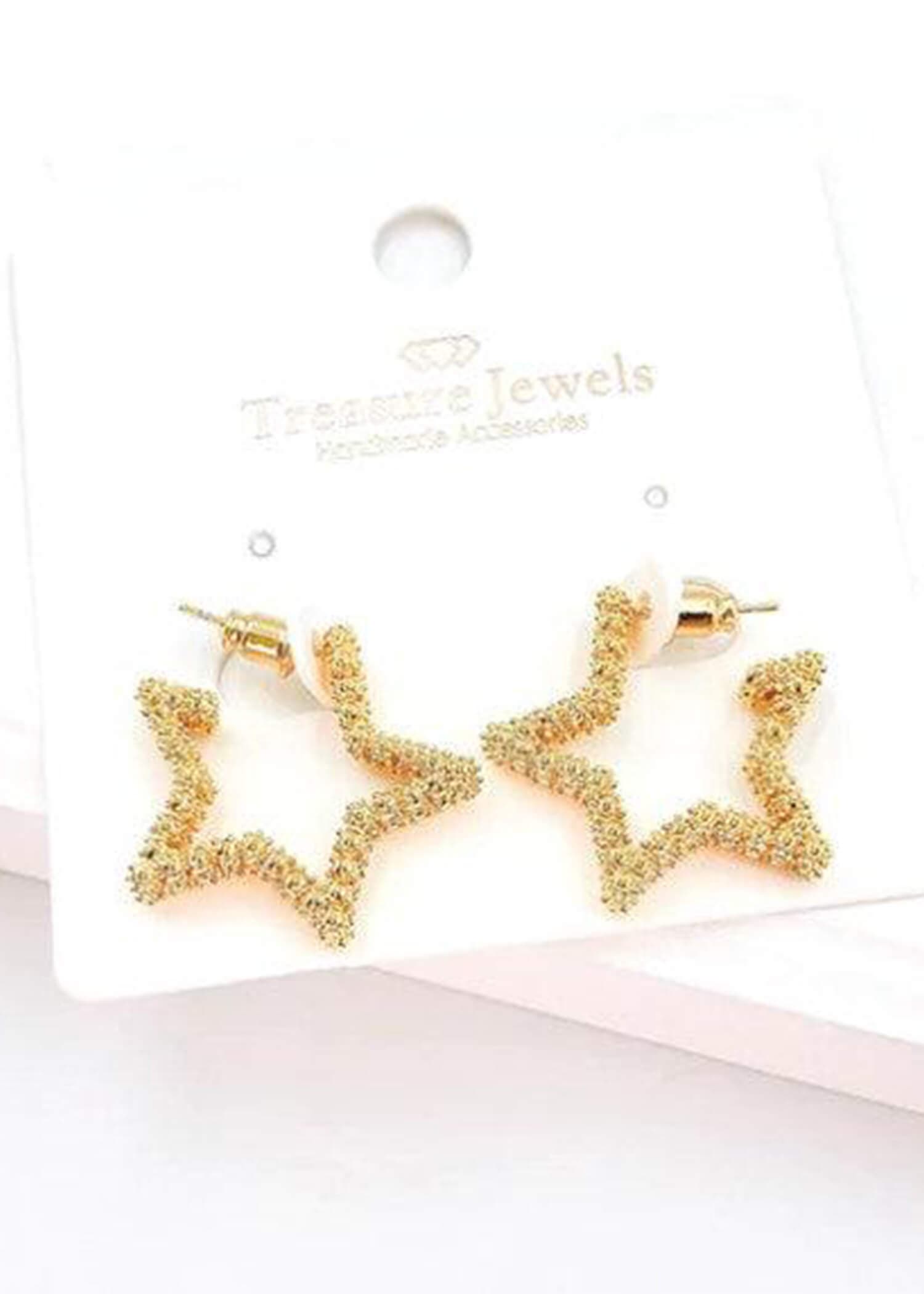 Reaching For The Stars Earrings - Gold Earrings MerciGrace Boutique.