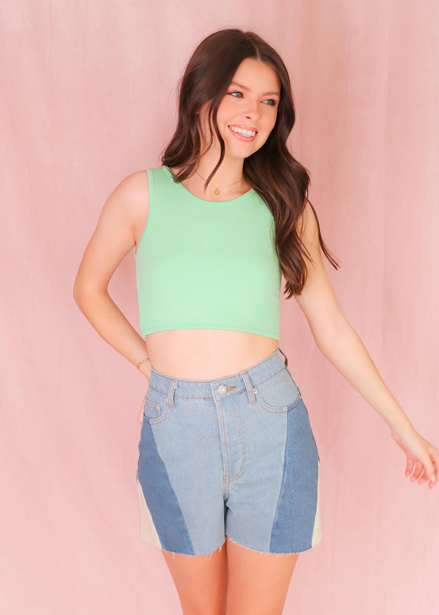 Color block shorts online