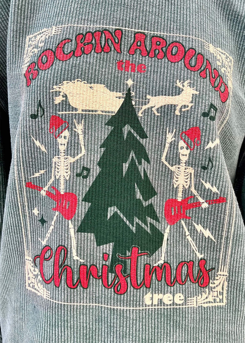 Rocking Around Christmas Tree Sweatshirt - Green Sweatshirt MerciGrace Boutique.