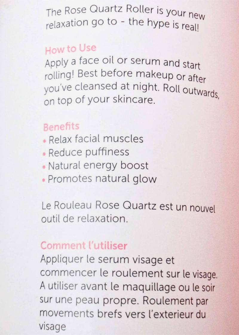 Rose Quartz Facial Roller Health & Beauty MerciGrace Boutique.