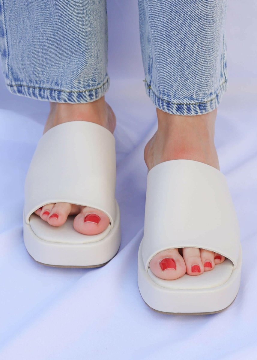 See You Whenever Wedges - Bone - MerciGrace BoutiqueShoe