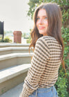 Seeing Stripes Sweater - Tan Sweater MerciGrace Boutique.