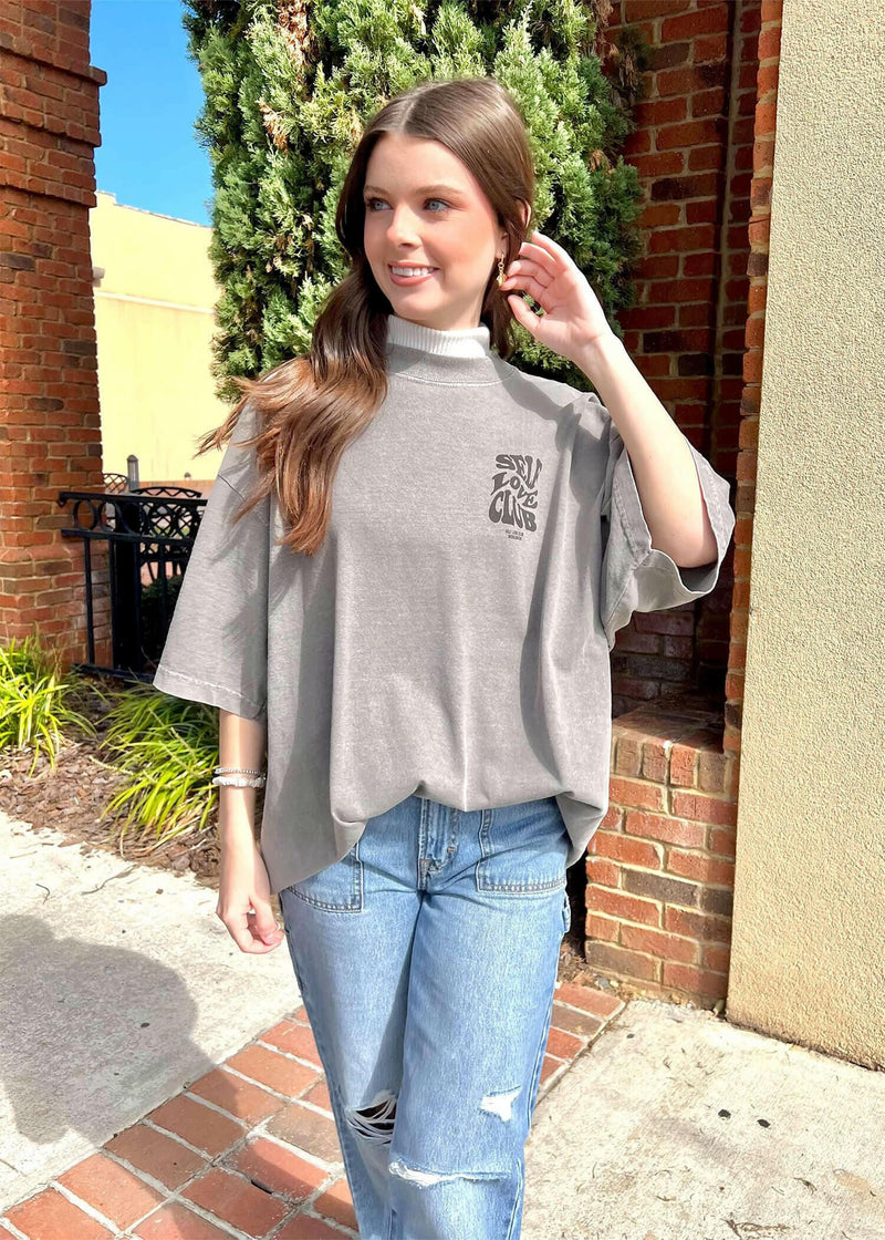 Self Love Club Tee - Charcoal T-Shirt MerciGrace Boutique.