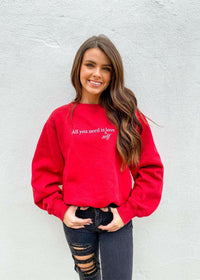 Self Love Crewneck - Crimson Sweatshirt MerciGrace Boutique.