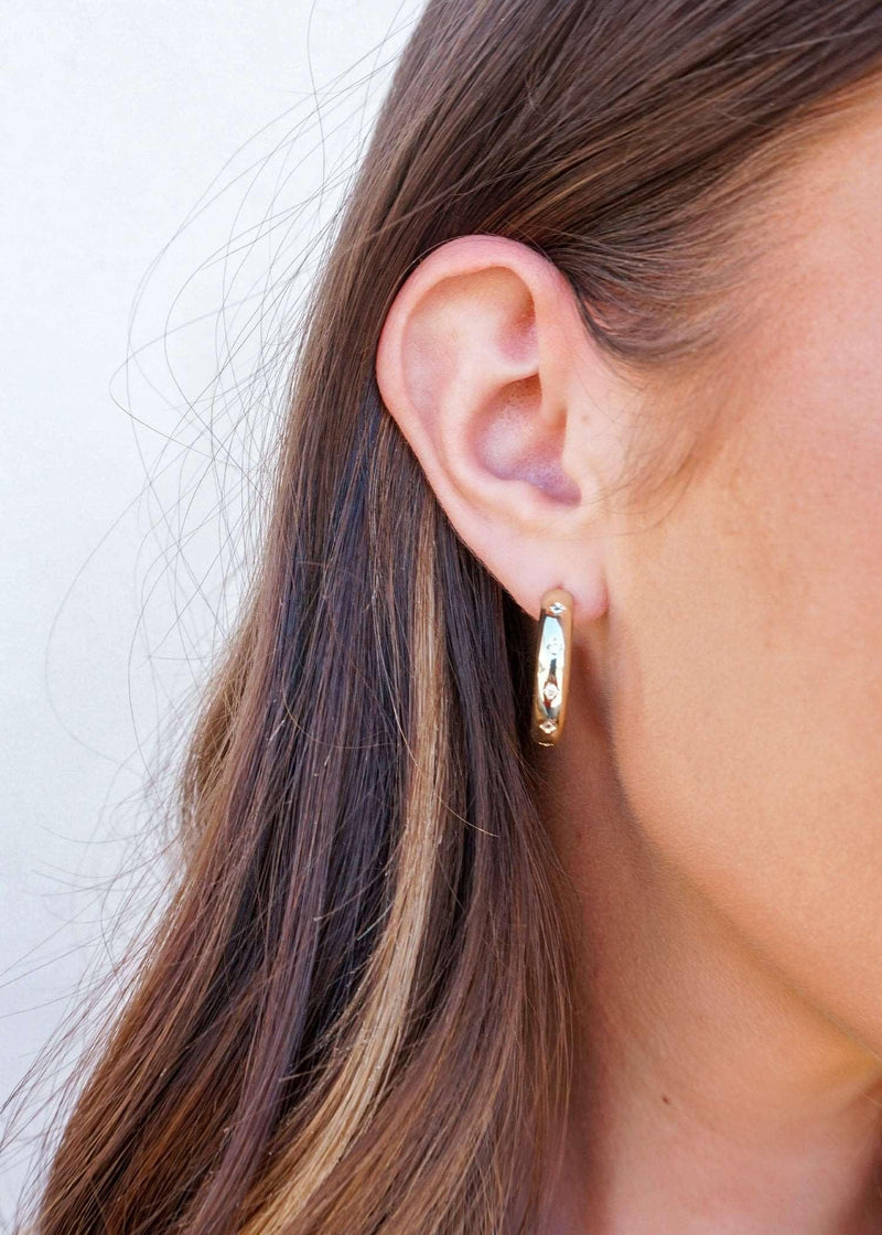 Shining Through Hoop Earrings - Gold Earrings MerciGrace Boutique.