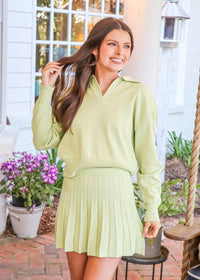So It Begins Pleated Skirt - Spring Green - MerciGrace BoutiqueSkirt
