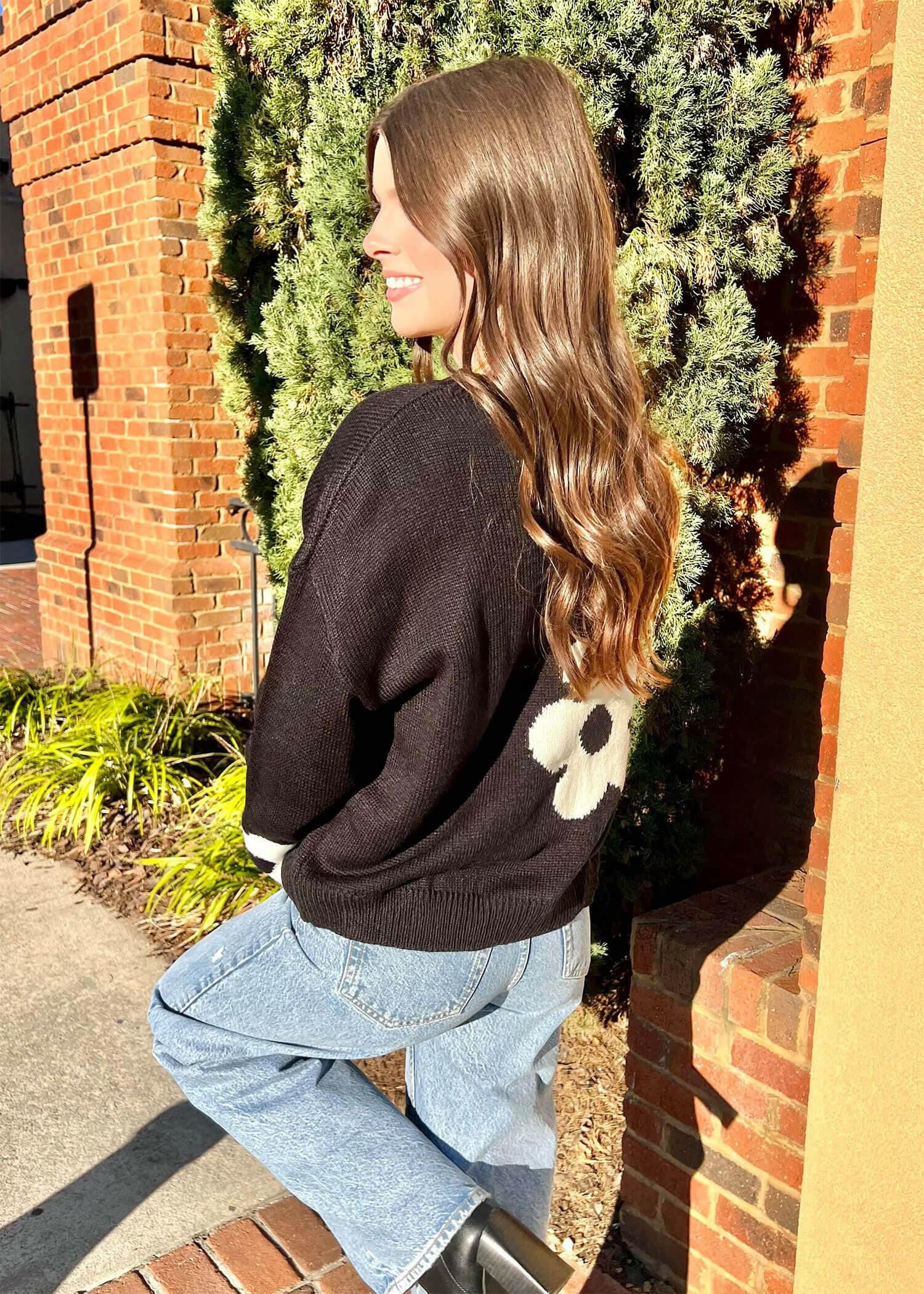 So It Goes Sweater - Black/Cream Sweater MerciGrace Boutique.