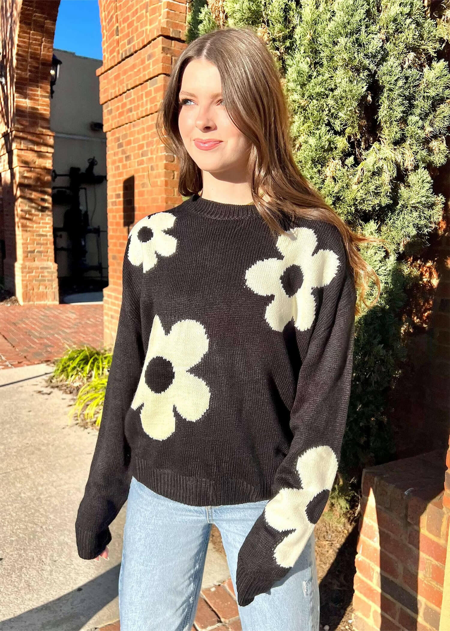 So It Goes Sweater - Black/Cream Sweater MerciGrace Boutique.