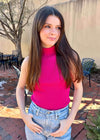So You Know Turtleneck - Fuchsia Tops MerciGrace Boutique.