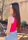 So You Know Turtleneck - Fuchsia Tops MerciGrace Boutique.
