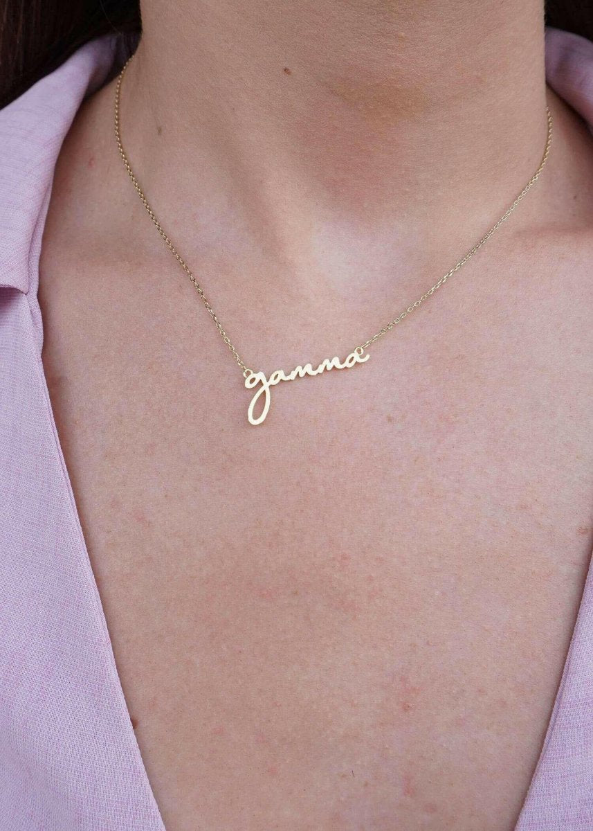 Sorority Letter GAMMA Necklace - Gold