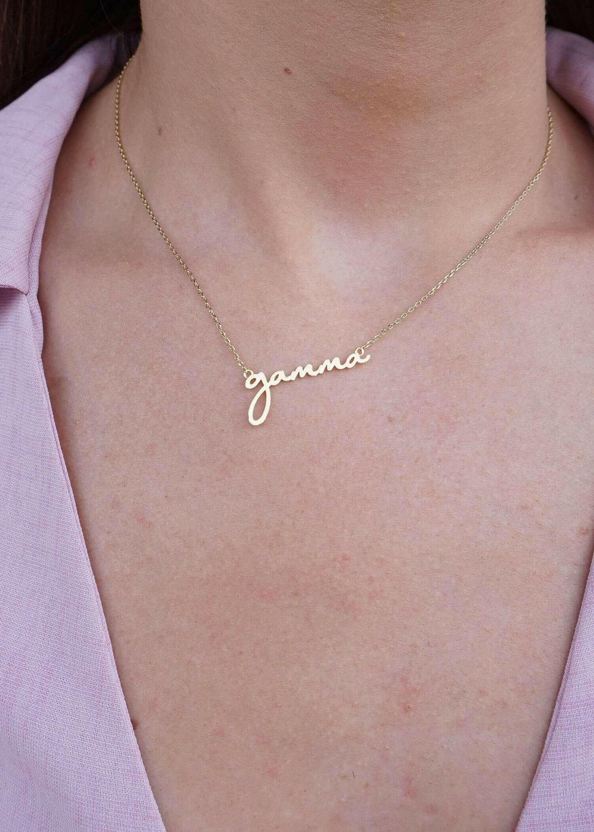 Sorority Letter GAMMA Necklace - Gold