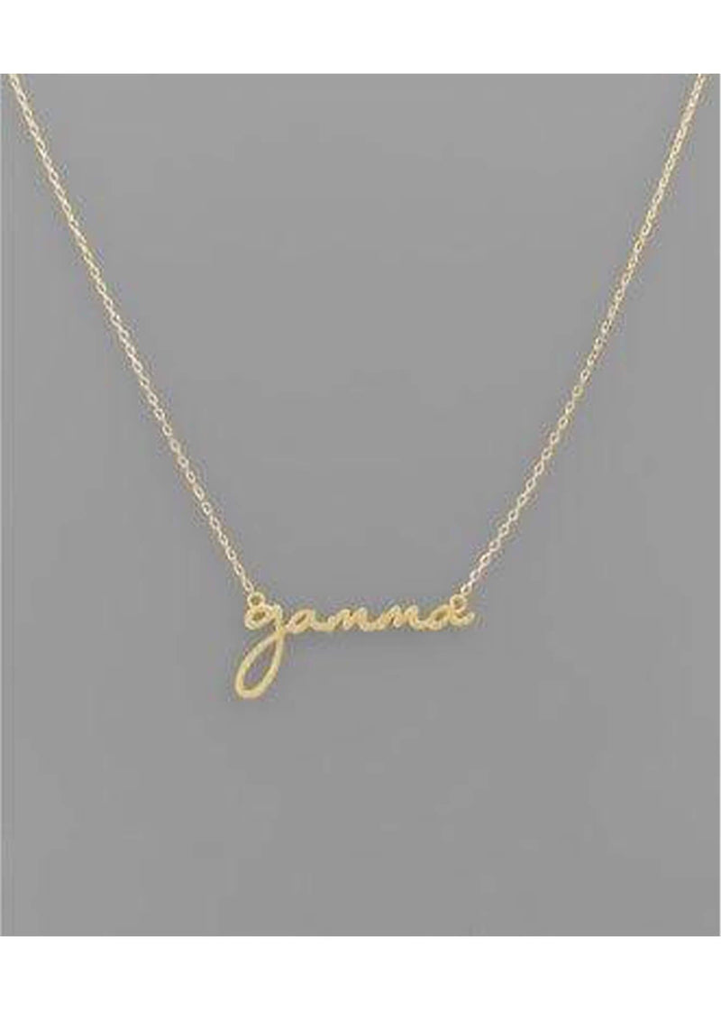 Sorority Letter GAMMA Necklace - Gold Necklace MerciGrace Boutique.